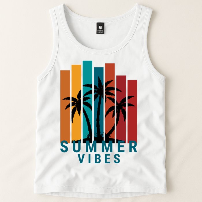 Summer Vibes Retro Palm Tree Tank Top