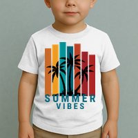 Summer Vibes Retro Palm Tree Toddler T-Shirt