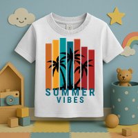 Summer Vibes Retro Palm Tree Toddler T-Shirt