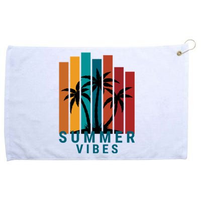 Summer Vibes Retro Palm Tree Grommeted Golf Towel