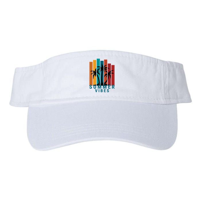 Summer Vibes Retro Palm Tree Valucap Bio-Washed Visor