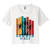 Summer Vibes Retro Palm Tree Crop Top