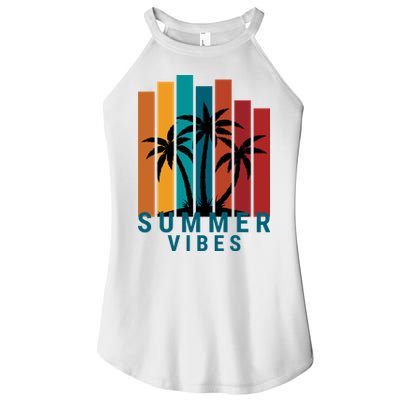 Summer Vibes Retro Palm Tree Women's Perfect Tri Rocker Tank