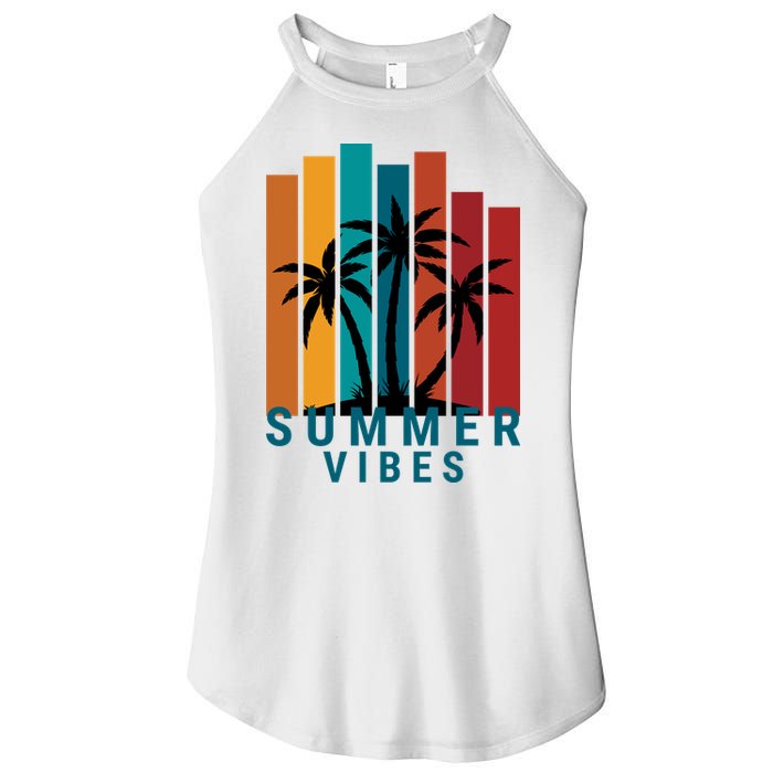 Summer Vibes Retro Palm Tree Women's Perfect Tri Rocker Tank
