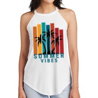 Summer Vibes Retro Palm Tree Women's Perfect Tri Rocker Tank