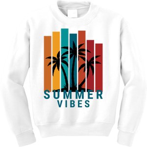 Summer Vibes Retro Palm Tree Kids Sweatshirt