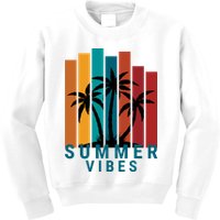 Summer Vibes Retro Palm Tree Kids Sweatshirt