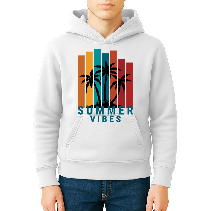 Summer Vibes Retro Palm Tree Kids Hoodie
