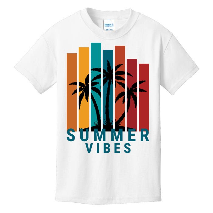 Summer Vibes Retro Palm Tree Kids T-Shirt