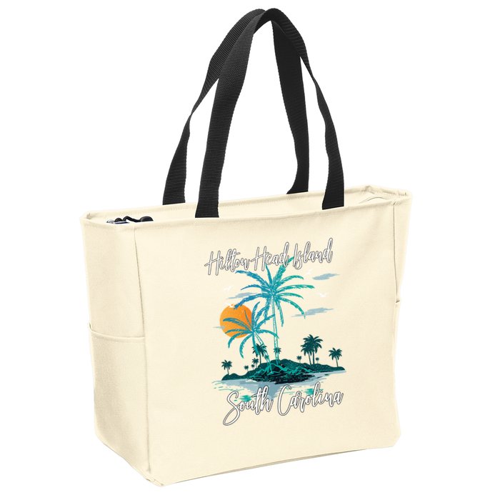 Summer Vacation Retro South Carolina Hilton Head Island Gift Zip Tote Bag