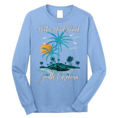 Summer Vacation Retro South Carolina Hilton Head Island Gift Long Sleeve Shirt