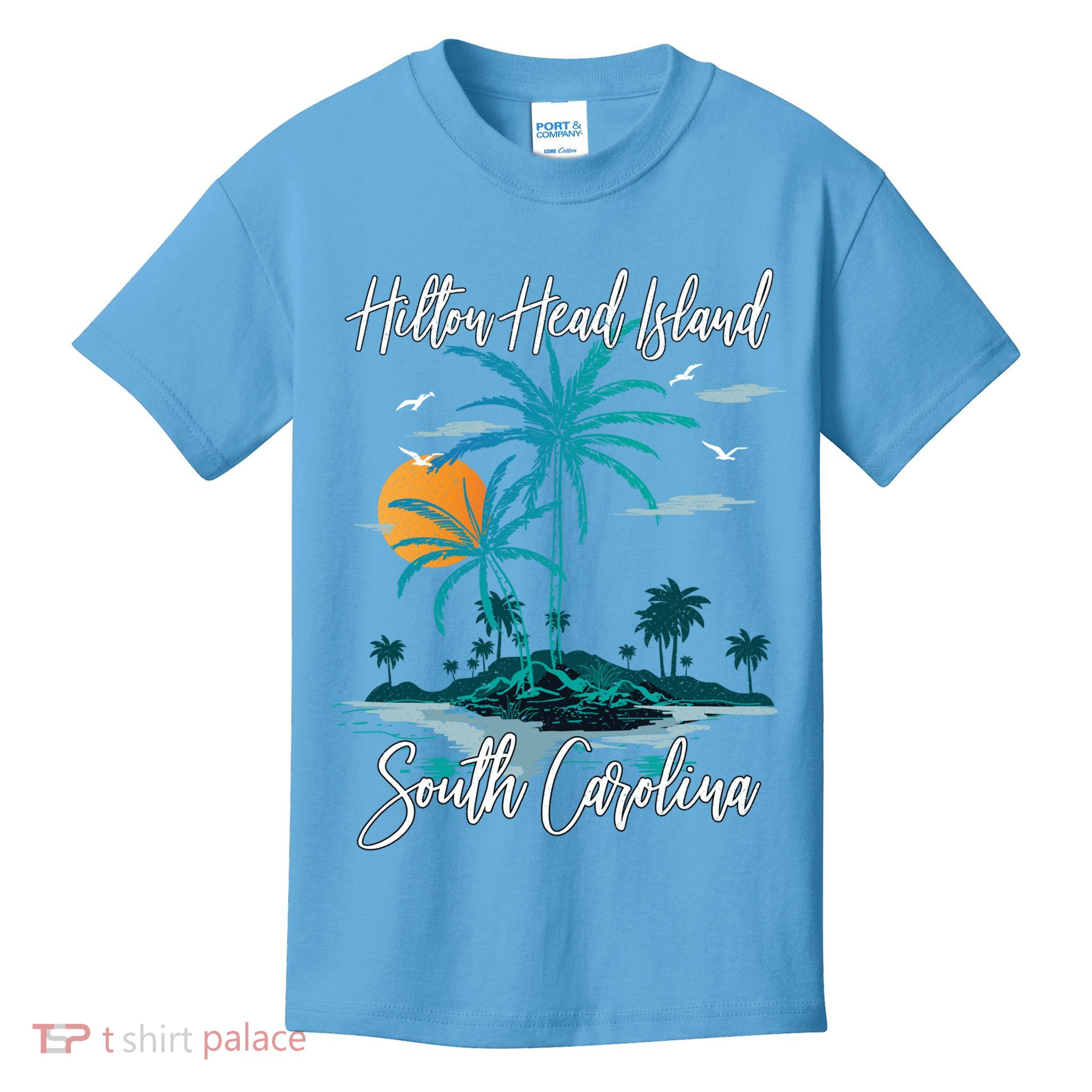 Summer Vacation Retro South Carolina Hilton Head Island Gift Kids T-Shirt