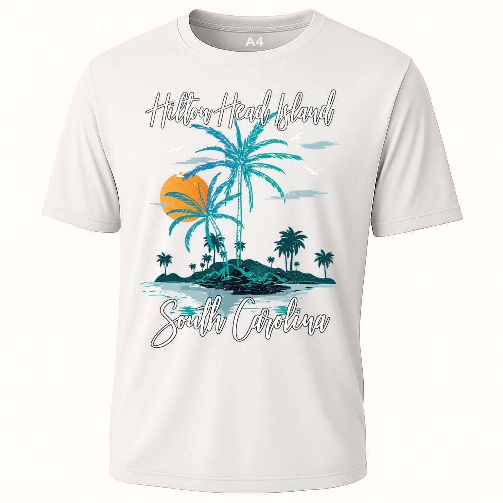 Summer Vacation Retro South Carolina Hilton Head Island Gift Cooling Performance Crew T-Shirt