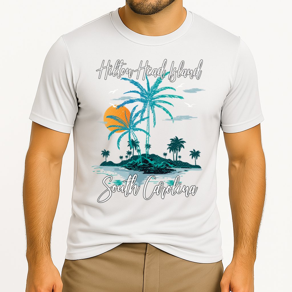 Summer Vacation Retro South Carolina Hilton Head Island Gift Cooling Performance Crew T-Shirt