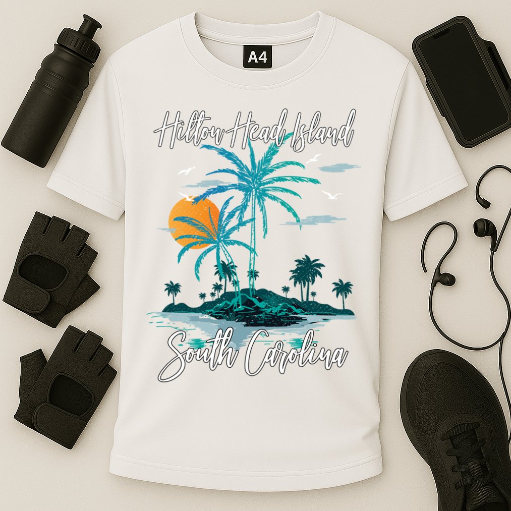 Summer Vacation Retro South Carolina Hilton Head Island Gift Cooling Performance Crew T-Shirt