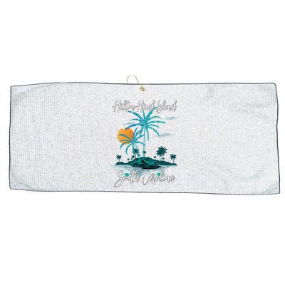 Summer Vacation Retro South Carolina Hilton Head Island Gift Large Microfiber Waffle Golf Towel