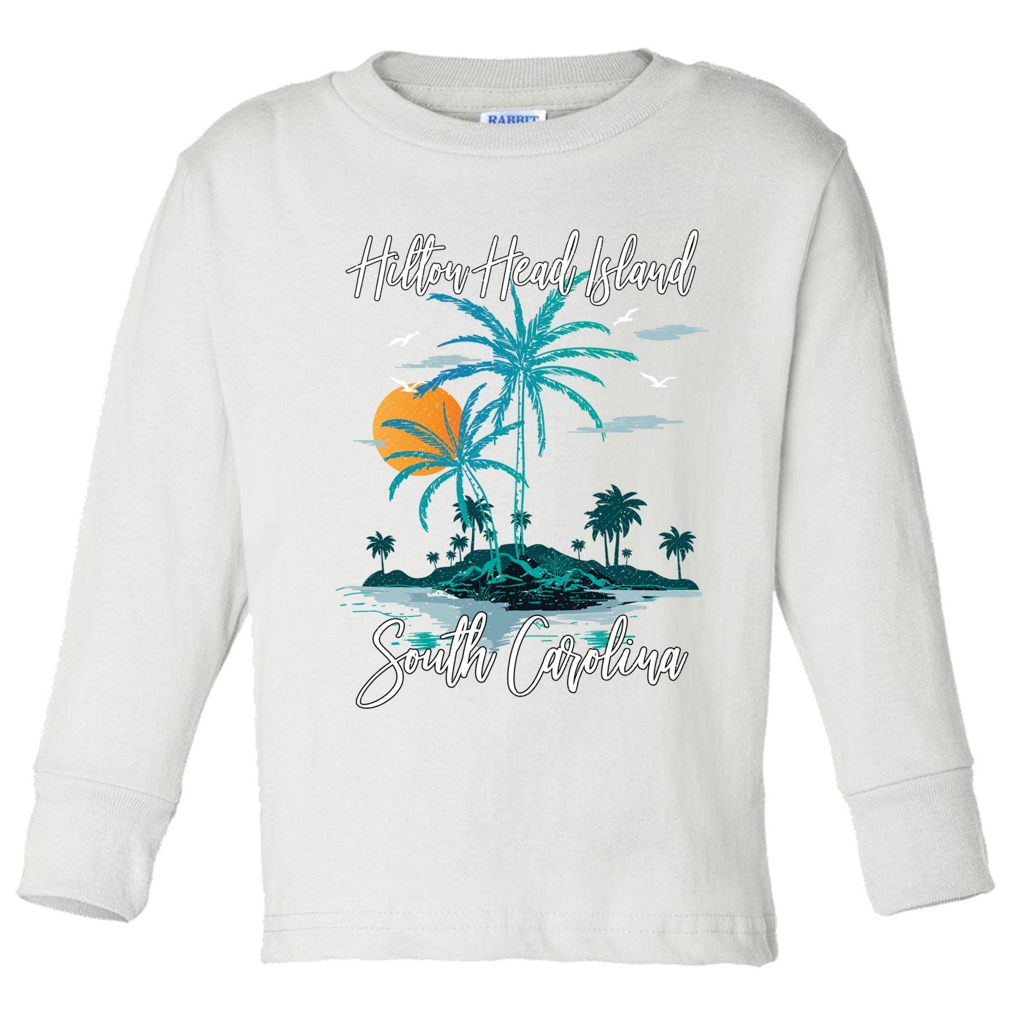 Summer Vacation Retro South Carolina Hilton Head Island Gift Toddler Long Sleeve Shirt