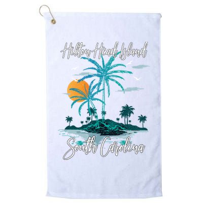 Summer Vacation Retro South Carolina Hilton Head Island Gift Golf Towel