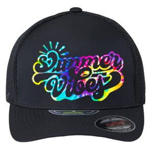 Summer Vibes Retro Colorful Trippy Style Flexfit Unipanel Trucker Cap