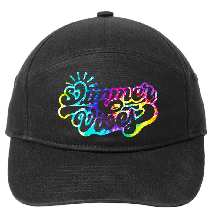Summer Vibes Retro Colorful Trippy Style 7-Panel Snapback Hat
