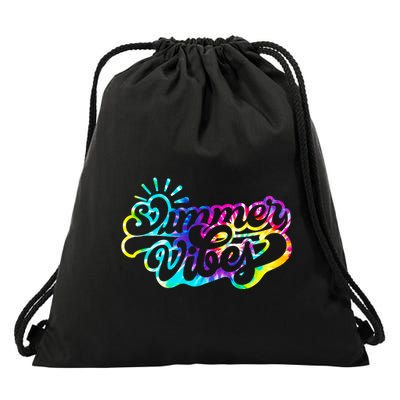 Summer Vibes Retro Colorful Trippy Style Drawstring Bag