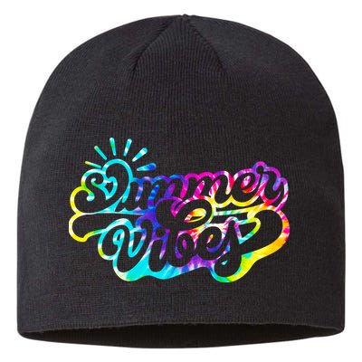 Summer Vibes Retro Colorful Trippy Style Sustainable Beanie