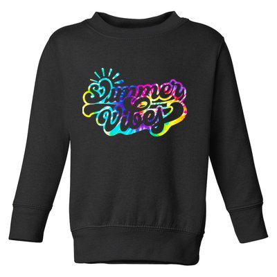 Summer Vibes Retro Colorful Trippy Style Toddler Sweatshirt