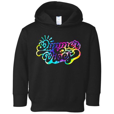 Summer Vibes Retro Colorful Trippy Style Toddler Hoodie