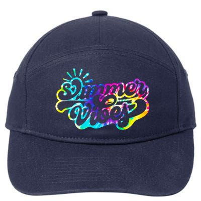 Summer Vibes Retro Colorful Trippy Style 7-Panel Snapback Hat