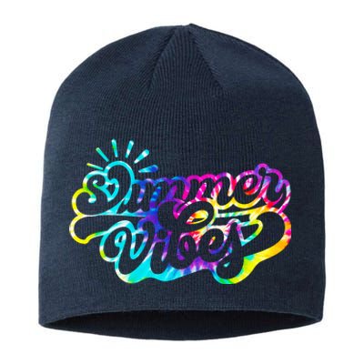 Summer Vibes Retro Colorful Trippy Style Sustainable Beanie