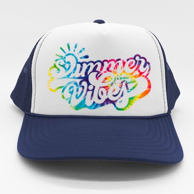 Summer Vibes Retro Colorful Trippy Style Trucker Hat