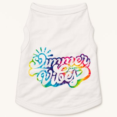 Summer Vibes Retro Colorful Trippy Style Doggie Tank