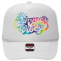 Summer Vibes Retro Colorful Trippy Style High Crown Mesh Back Trucker Hat