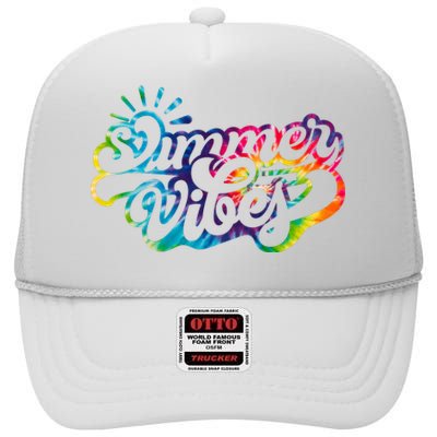 Summer Vibes Retro Colorful Trippy Style High Crown Mesh Back Trucker Hat