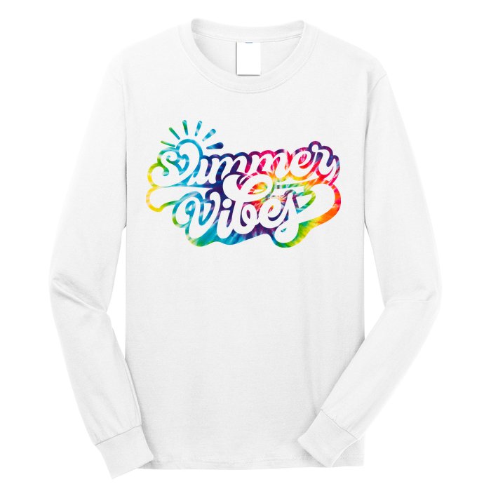 Summer Vibes Retro Colorful Trippy Style Long Sleeve Shirt