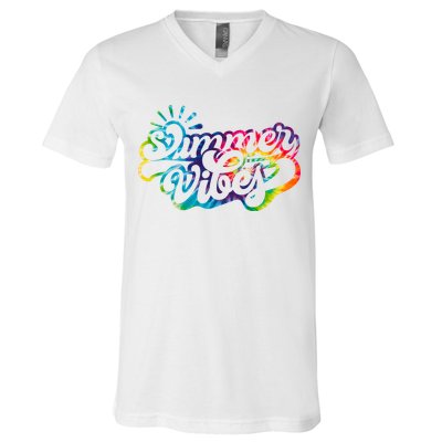 Summer Vibes Retro Colorful Trippy Style V-Neck T-Shirt