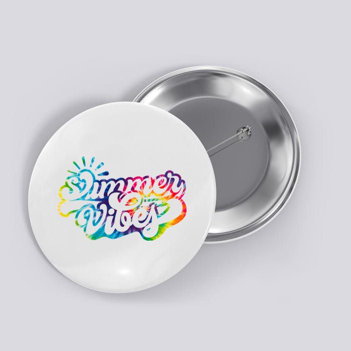 Summer Vibes Retro Colorful Trippy Style Button