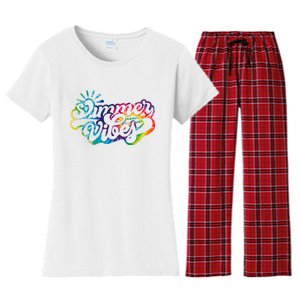 Summer Vibes Retro Colorful Trippy Style Women's Flannel Pajama Set