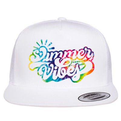 Summer Vibes Retro Colorful Trippy Style Flat Bill Trucker Hat