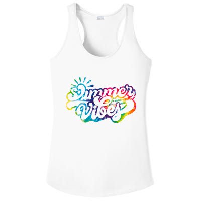 Summer Vibes Retro Colorful Trippy Style Ladies PosiCharge Competitor Racerback Tank
