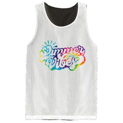 Summer Vibes Retro Colorful Trippy Style Mesh Reversible Basketball Jersey Tank
