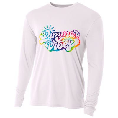 Summer Vibes Retro Colorful Trippy Style Cooling Performance Long Sleeve Crew