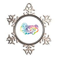 Summer Vibes Retro Colorful Trippy Style Metallic Star Ornament