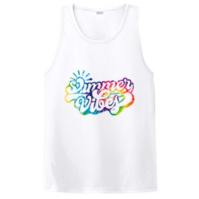 Summer Vibes Retro Colorful Trippy Style PosiCharge Competitor Tank