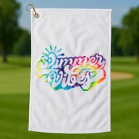 Summer Vibes Retro Colorful Trippy Style Golf Towel