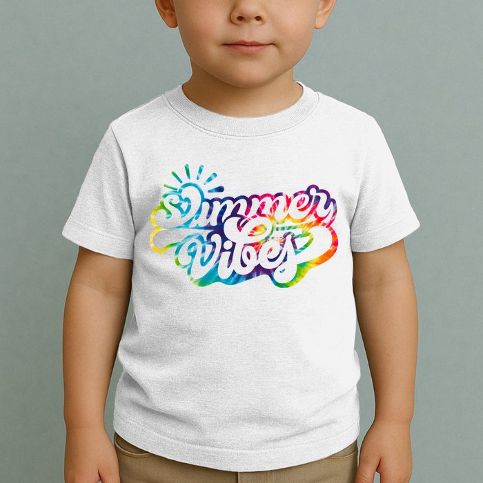 Summer Vibes Retro Colorful Trippy Style Toddler T-Shirt