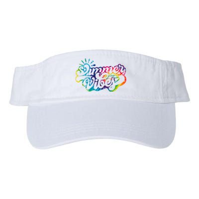 Summer Vibes Retro Colorful Trippy Style Valucap Bio-Washed Visor