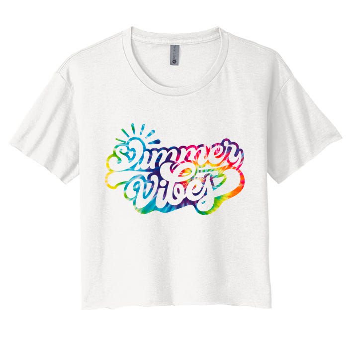 Summer Vibes Retro Colorful Trippy Style Crop Top