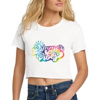 Summer Vibes Retro Colorful Trippy Style Crop Top