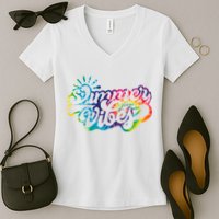 Summer Vibes Retro Colorful Trippy Style Women's V-Neck T-Shirt